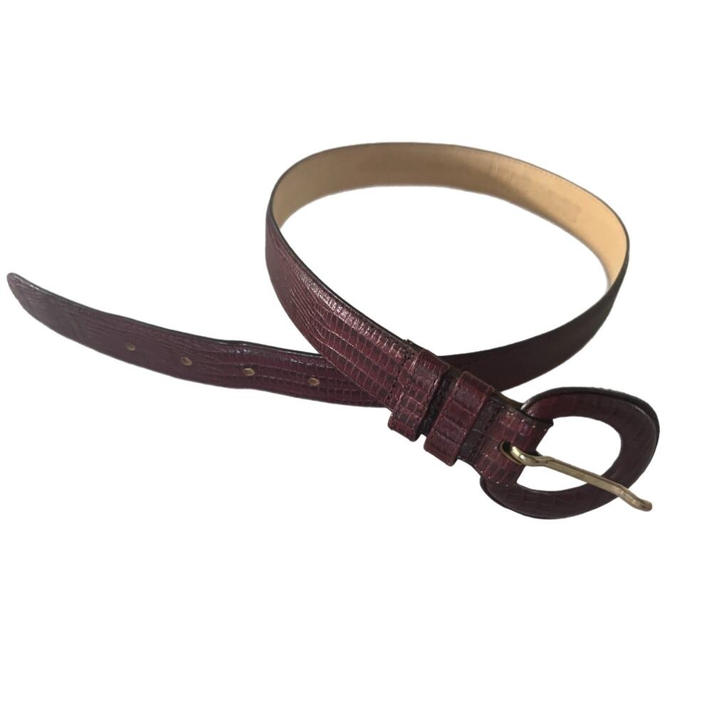 Vintage AXIOM Genuine Snake Skin Brown Leather BELT Size Small M/I Korea